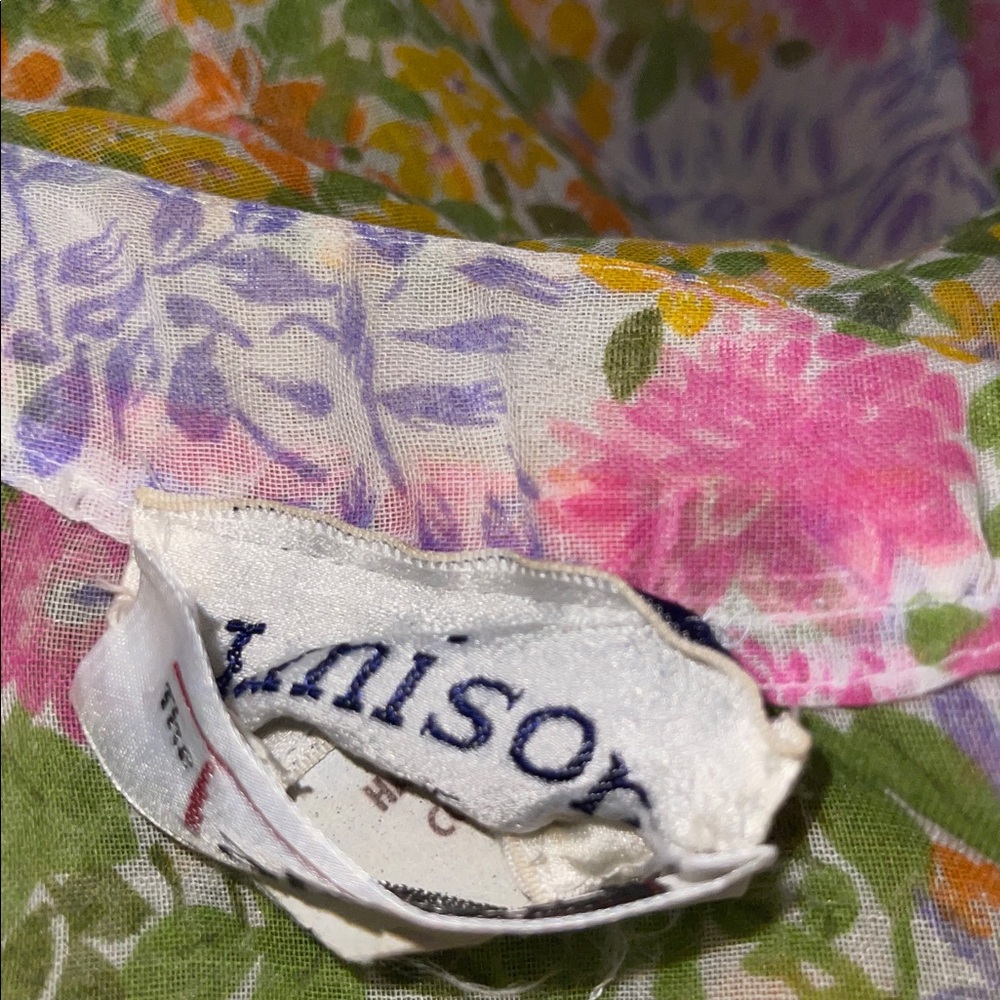 Vtg 70’s Jamison Boutique Floral House Dress Medium - Picture 2 of 9